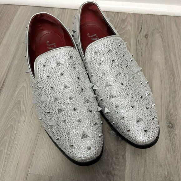 J75 by Jump Loafers Men’s 8.5‎ Fabio Sparkly Silver Studded Slip On Dress main image 5